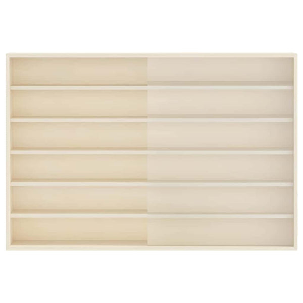 Beige Wandvitrine mit Regal