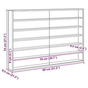 Beige Wandvitrine mit Regal