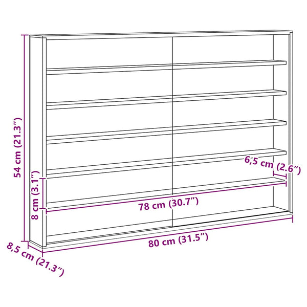 Beige Wandvitrine mit Regal