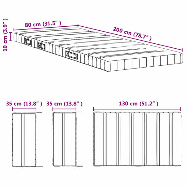 Schaumstoffmatratze 80x200 cm Weiß