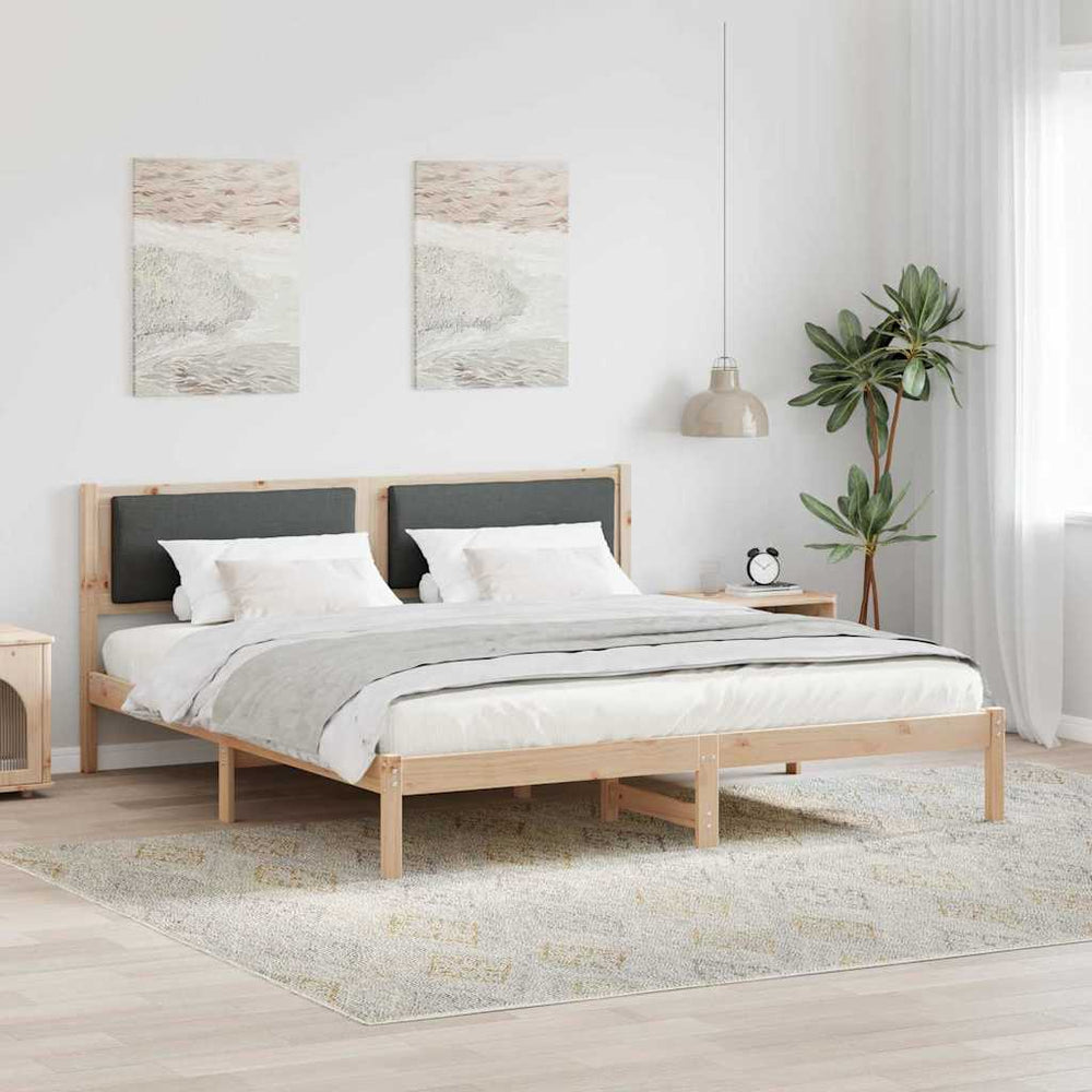Dunkelgraues Kiefernholz Bett 180x200 cm