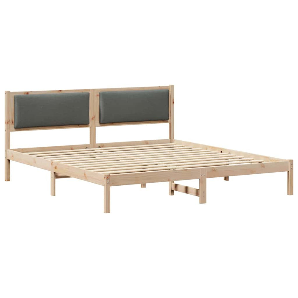 Dunkelgraues Kiefernholz Bett 180x200 cm