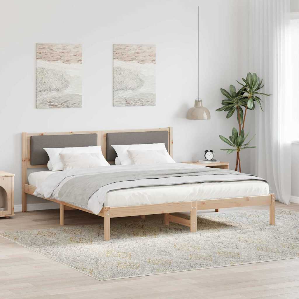 Bettrahmen Taupe 180x200 cm Kiefer Massivholz