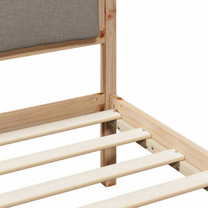 Bettrahmen Taupe 160x200 cm Kiefer Massivholz