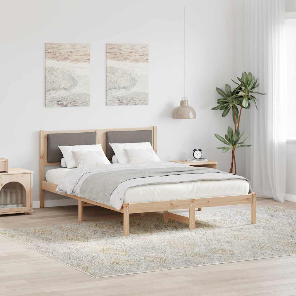 Bettrahmen Taupe 140x200 cm Kiefer Massivholz