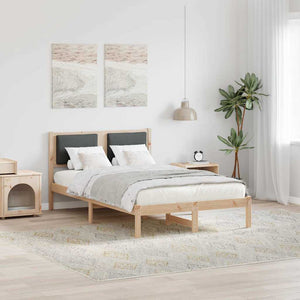 Dunkelgraues Kiefernholz Bett 120x200 cm