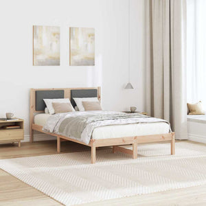 Dunkelgraues Kiefernholz Bett 120x200 cm