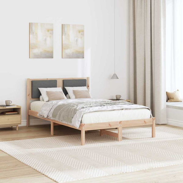 Dunkelgraues Kiefernholz Bett 120x200 cm