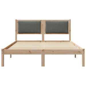 Dunkelgraues Kiefernholz Bett 140x190 cm