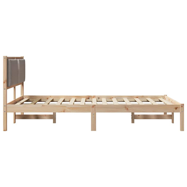 Bettrahmen Taupe 140x190 cm Kiefer Massivholz