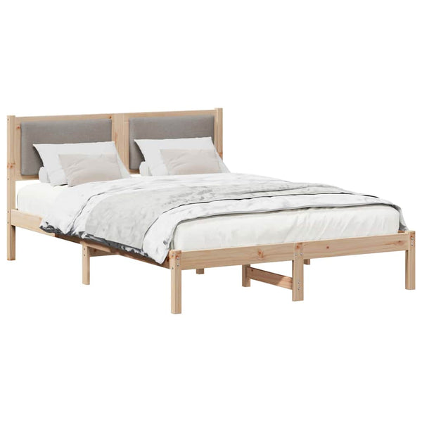 Bettrahmen Taupe mit Kopfteil 135x190 cm Kiefernholz