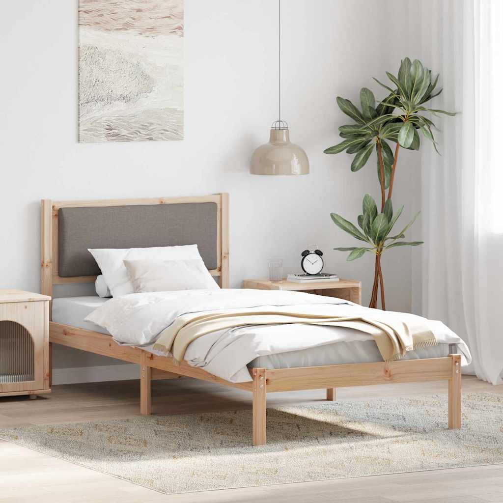Bettrahmen Taupe 100x200 cm Kiefer Massivholz