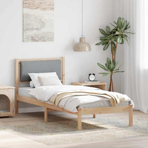 Bettrahmen Hellgrau 80x200 cm Kiefer Massivholz