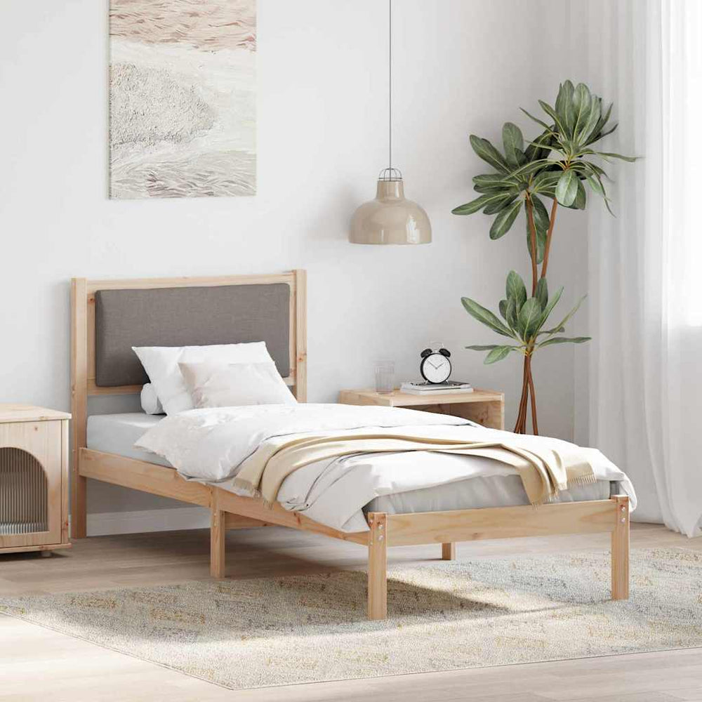 Bettrahmen Taupe 80x200 cm Kiefer Massivholz