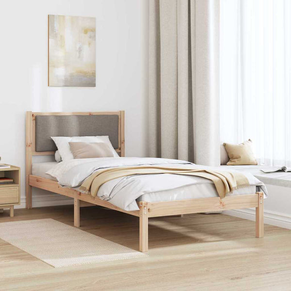 Bettrahmen Taupe 90x190 cm Kiefer massiv