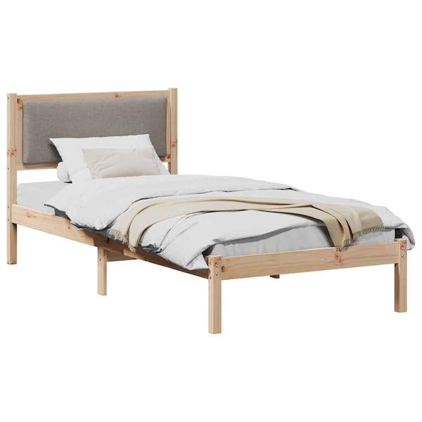 Bettrahmen Taupe 90x190 cm Kiefer massiv