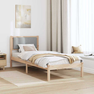 Bettrahmen Hellgrau 80x190 cm Kiefernholz