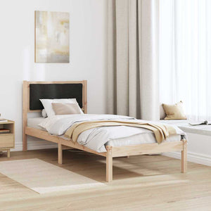 Schwarzer Bettrahmen 80x190 cm Kiefernholz