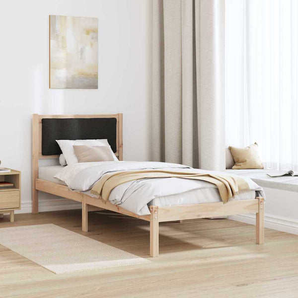 Schwarzer Bettrahmen 80x190 cm Kiefernholz