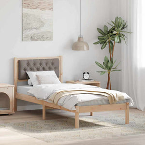 Bettrahmen Kiefer Taupe 75x190 cm