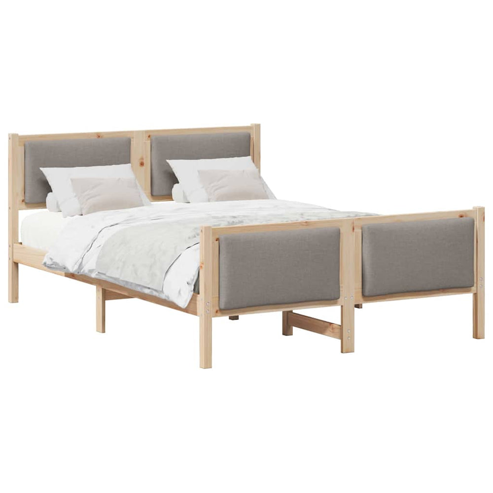 Bettrahmen Taupe mit Kopfteil 135x190 cm