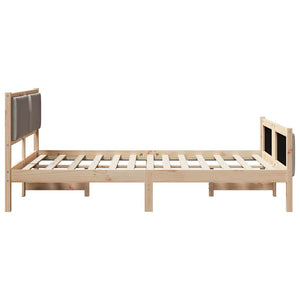 Bettrahmen Taupe mit Kopfteil 135x190 cm