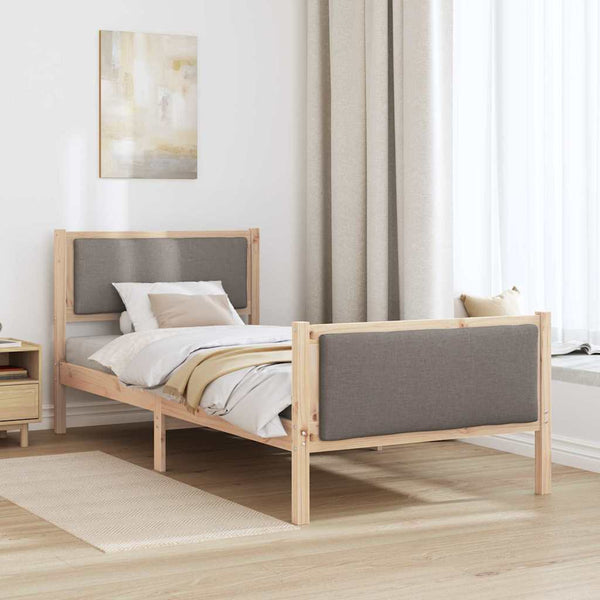 Bettrahmen Taupe 90x200 cm mit Kopfteil