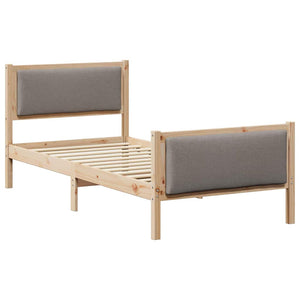 Bettrahmen Taupe 90x200 cm mit Kopfteil