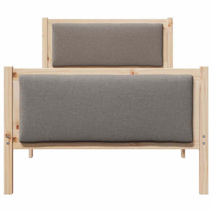 Bettrahmen Taupe 90x200 cm mit Kopfteil