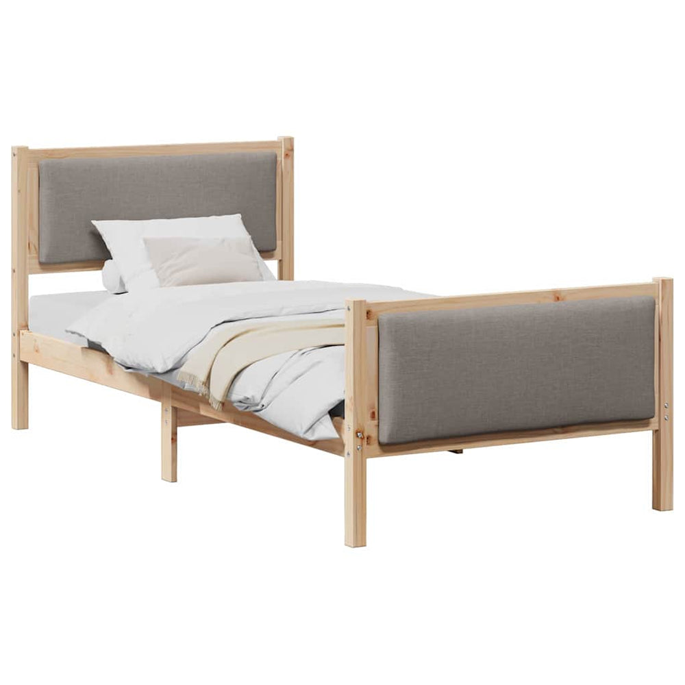 Bettrahmen Taupe 90x200 cm mit Kopfteil