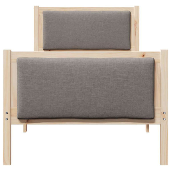 Bettrahmen Taupe mit Kopfteil 75x190 cm