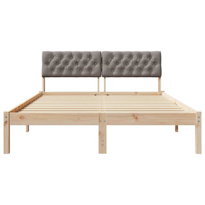 Bettgestell 160x200 cm Kiefer Massivholz Braun/Taupe
