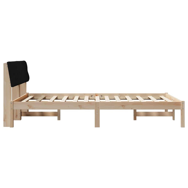 Bettgestell 150x200 cm Kiefer Massivholz Braun/Schwarz