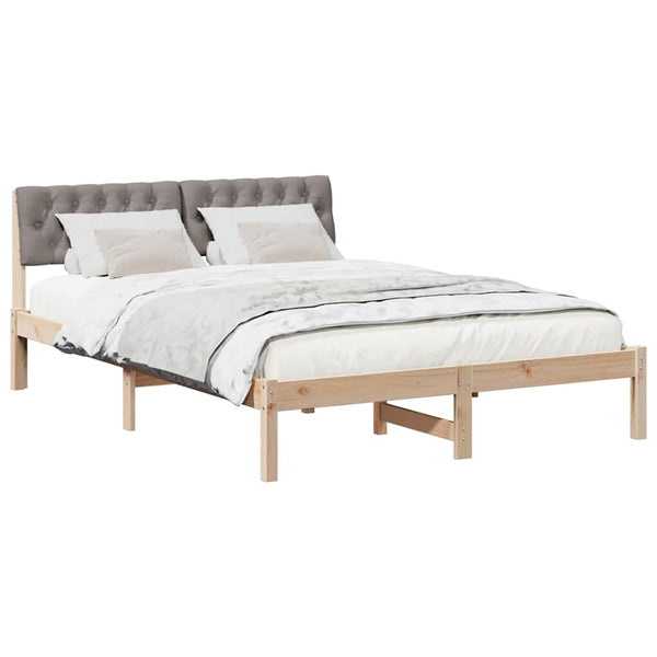 Bettgestell 150x200 cm Kiefer Braun/Taupe