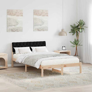 vidaXL Cadre de lit marron et noir 120 x 200 cm bois de pin massif
