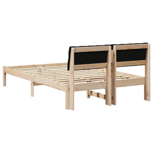 vidaXL Cadre de lit marron et noir 120 x 200 cm bois de pin massif