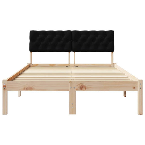 vidaXL Cadre de lit marron et noir 120 x 200 cm bois de pin massif