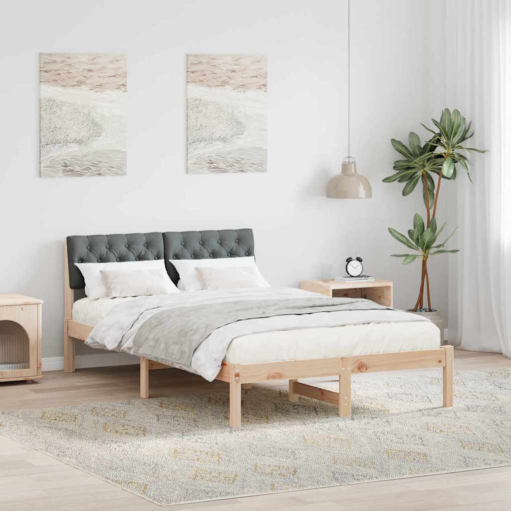 vidaXL Cadre de lit marron et gris foncé 120 x 190 cm en pin massif