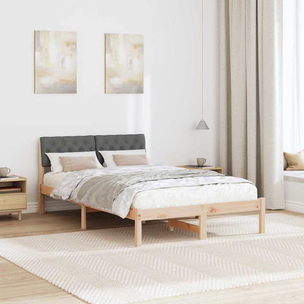 vidaXL Cadre de lit marron et gris foncé 120 x 190 cm en pin massif