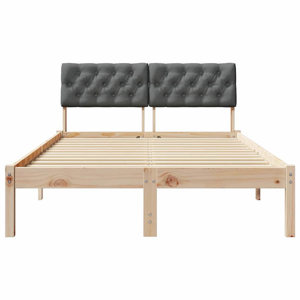 vidaXL Cadre de lit marron et gris foncé 120 x 190 cm en pin massif