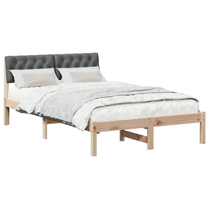 vidaXL Cadre de lit marron et gris foncé 120 x 190 cm en pin massif
