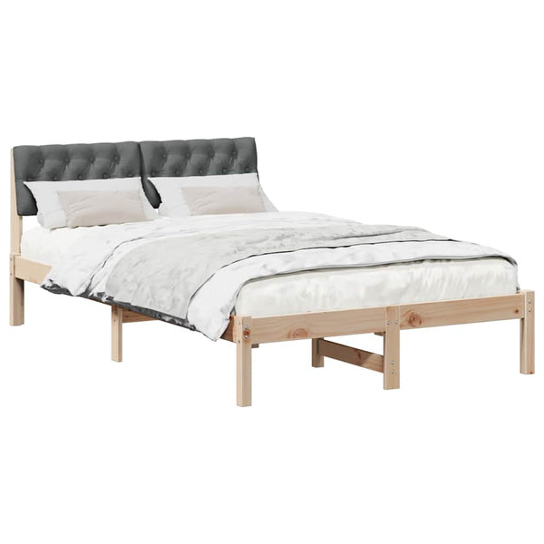 vidaXL Cadre de lit marron et gris foncé 120 x 190 cm en pin massif