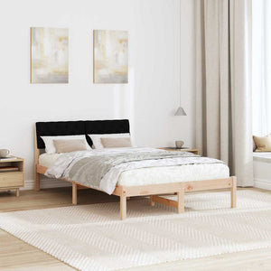vidaXL Cadre de lit marron et noir 120 x 190 cm pin massif
