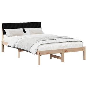 vidaXL Cadre de lit marron et noir 120 x 190 cm pin massif