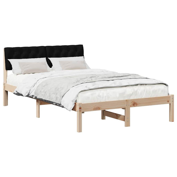 vidaXL Cadre de lit marron et noir 120 x 190 cm pin massif