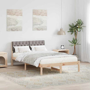 Holzbettgestell 120x190 cm Kiefer Braun/Taupe