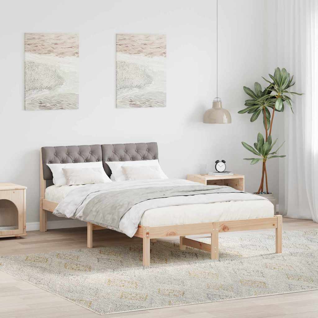Holzbettgestell 120x190 cm Kiefer Braun/Taupe