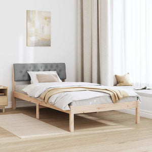 Bettgestell Kiefer Massivholz 100x200 cm Braun/Hellgrau