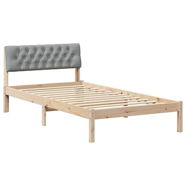 Bettgestell Kiefer Massivholz 100x200 cm Braun/Hellgrau