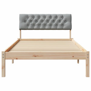 Bettgestell Kiefer Massivholz 100x200 cm Braun/Hellgrau